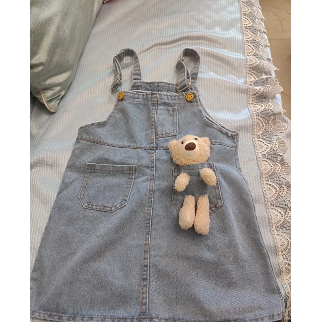 Set Áo Ngắn Tay + Chân váy jean Thời Trang Cho Bé Gái 2-5 - 7-9 - 11 Tuổi