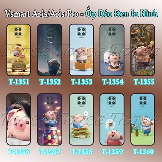 Ốp lưng Vsmart Aris/ Aris Pro dẻo đen in hình Chú heo hồng cute