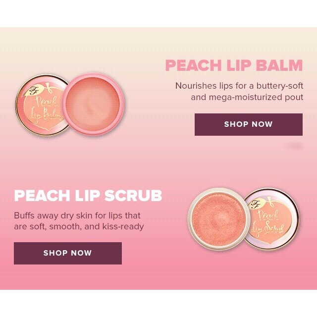 [Fullsize] SON DƯỠNG MÔI VÀ TẨY TẾ BÀO CHẾT CHO MÔI TOO FACED PEACH LIP BALM AND LIP SCRUB