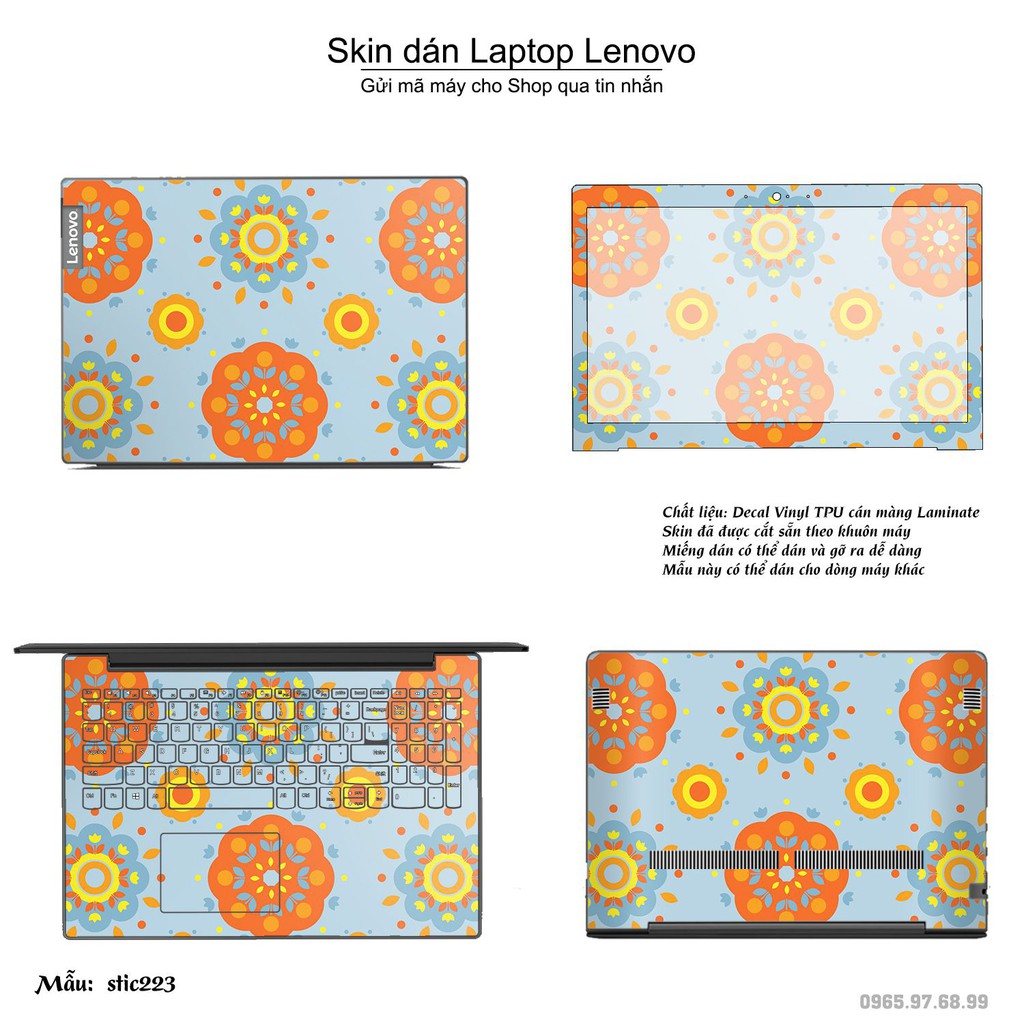 Skin dán Laptop Lenovo in hình Hoa văn sticker nhiều mẫu 36 (inbox mã máy cho Shop)