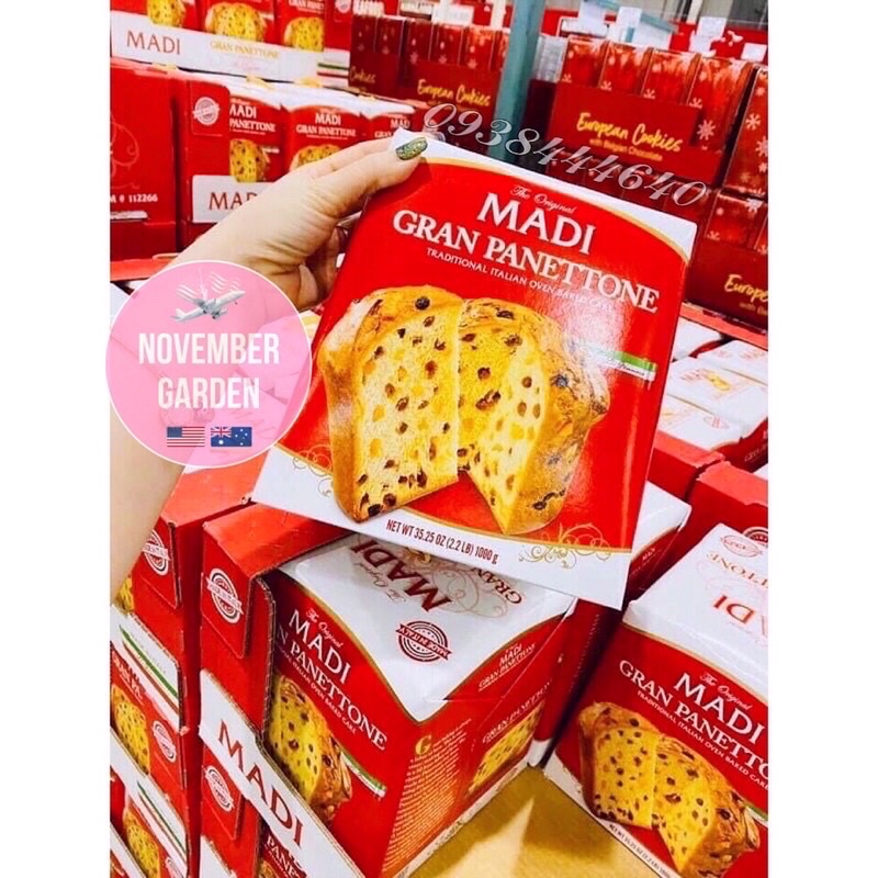 Bánh Madi Gran Panettone 1kg nhân nho của Ý [Air Date Mới]