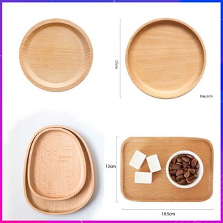 Khay gỗ đựng thức ăn, khay gỗ tròn, vuông, chữ nhật oval bằng gỗ sồi [XỊN]