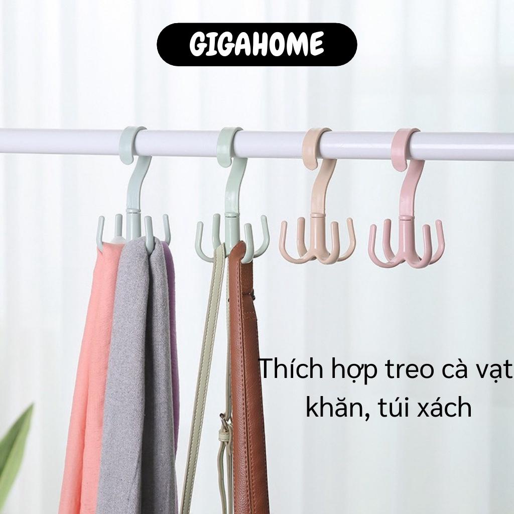 Móc Nhựa Xoay Treo Quần Áo 4 Chấu Tiện Dụng GILA HOME Chất Liệu Nhựa PP Cao Cấp An Toàn Cho Sức Khỏe Kích thước 14.4x5.5