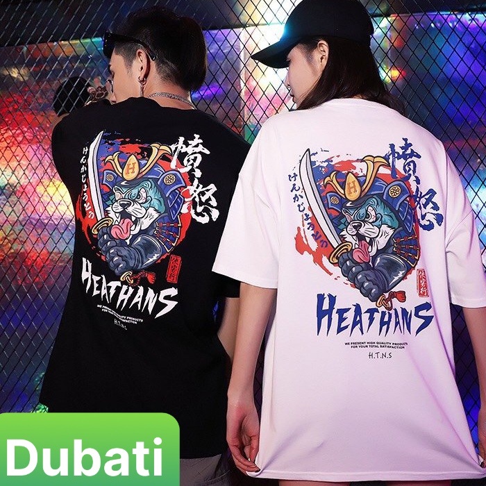 ÁO THUN NAM NỮ MÈO CẦM KIẾM SAMURAI NHẬT BẢN FROM RỘNG HOT TREND MẠNH MẼ - DAUBATI FASHION