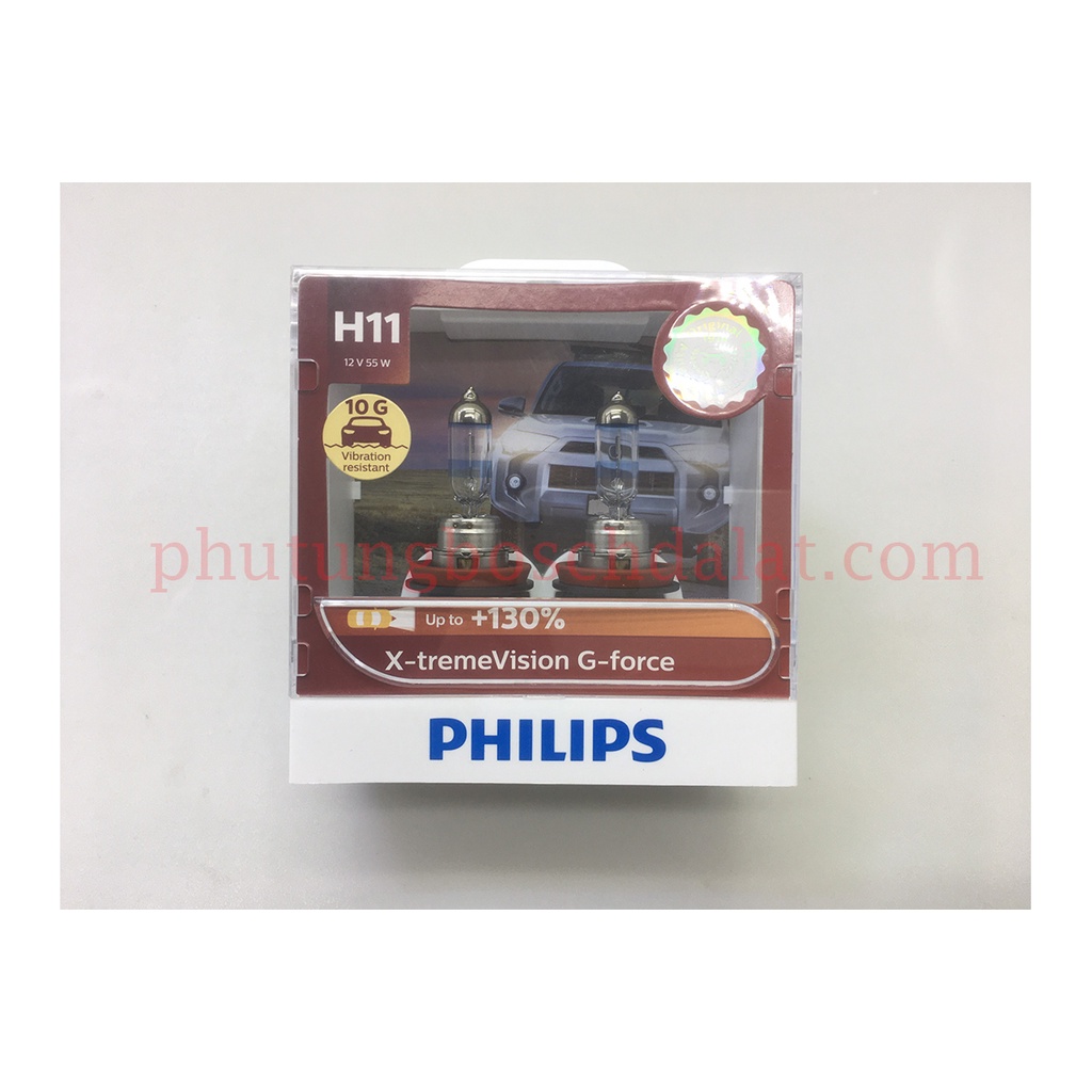 Bóng đèn ô tô halogen Philips H11 xtreme vision tăng +130% độ sáng