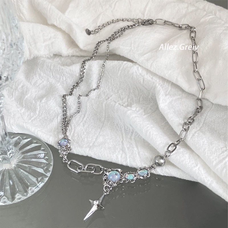 Vòng cổ Mặt Đá Mặt Trăng Phong Cách Hip Hop Thời Trang Cho Nam Nữ