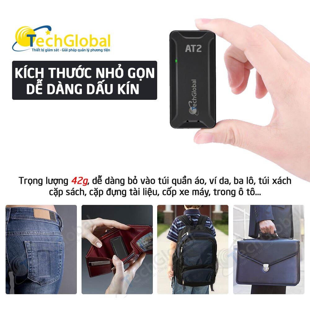 Thiết bị định vị mini chạy pin AT2- bảo hành 1 năm- pin từ 1-2 ngày