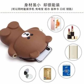 Túi Gấu brown Silicon 2 dây đeo