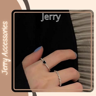Set 2 nhẫn nữ basic tối giản mạ bạc Jerry Accesories N10