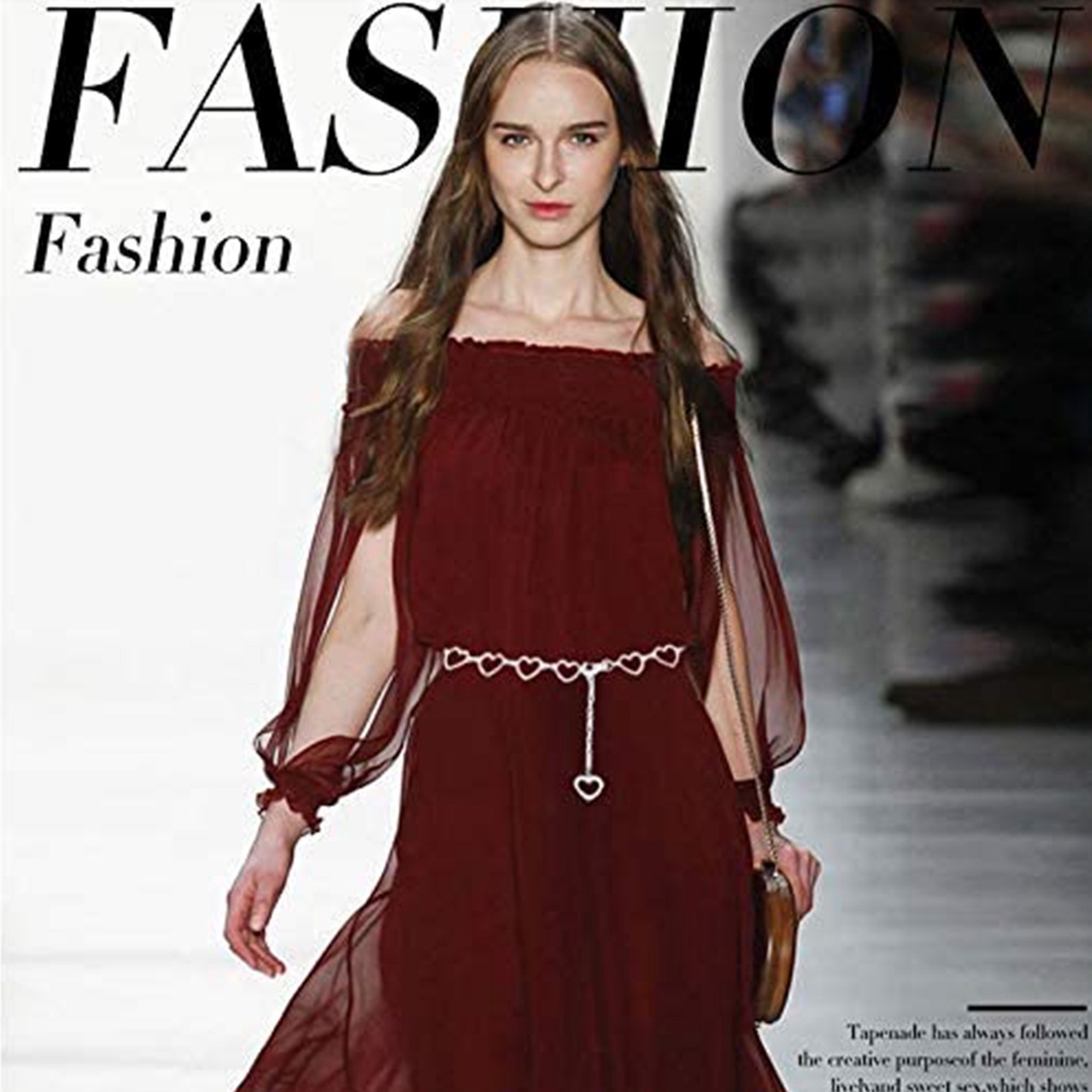 SmileFairyCC【COD &amp; Hàng Có Sẵn】Thắt Lưng Dây Xích Hình Trái Tim 1010Cm Phong Cách Hip Hop Thời Trang Cho Nữ