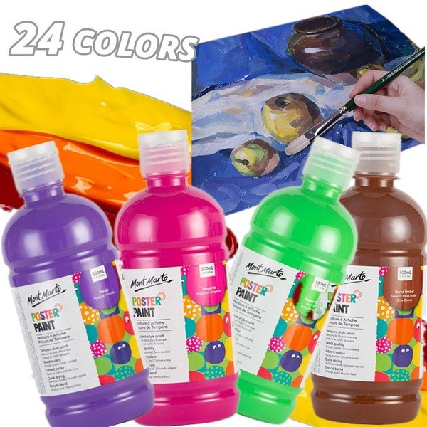 Màu poster paint Mont Marter chai lẻ 500ml - full 24 màu chính hãng Úc - MM-MPST