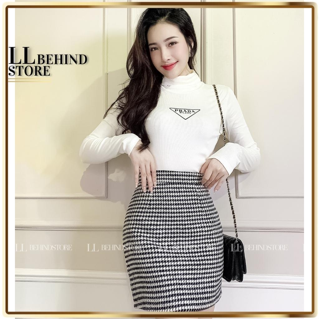 Chân váy dạ dáng ngắn xòe chữ A nữ lưng cao phong cách công sở sang trọng kiểu Hàn cực xinh LL Behind Store - Cva019