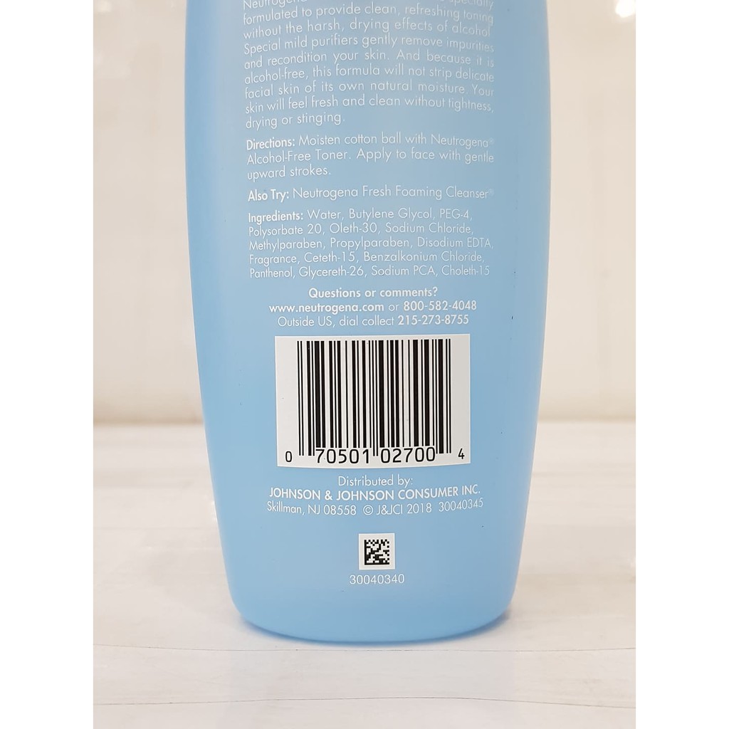 Nước Hoa Hồng Không Cồn Neutrogena Alcohol Free Toner 250ml USA