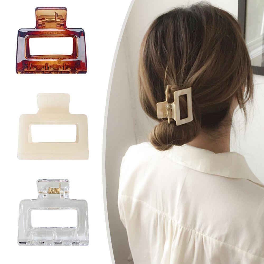 PRESTON Kẹp Tóc Nhựa Hình Vuông Thiết Kế Mới Thanh Lịch Cho Nữ