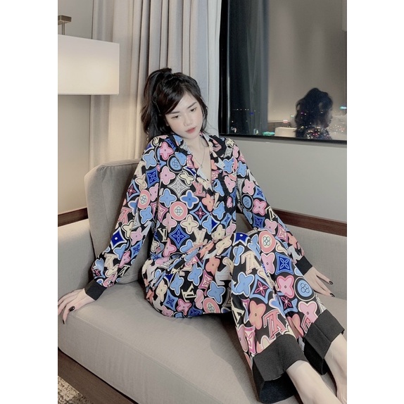 Đồ Bộ Pijama Nữ Lụa Mango Cao Cấp,Tay Dài Quần Dài,Hàng Thiết Kế, Mềm Mượt, Vải Mát