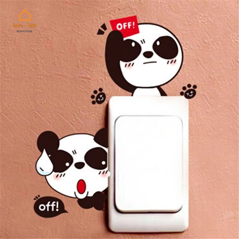 Vỏ bọc công tắc điện bằng PVC chống thấm nước in hình gấu Hello Kitty 3D dễ thương