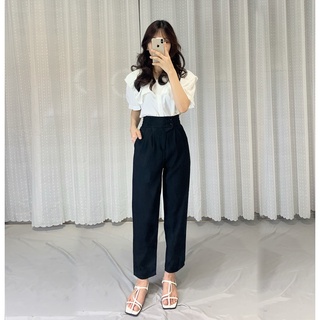 ( Ảnh Thật ) Quần baggy chát ruby cao cấp 2 cúc cạp lệch UNIZ 121