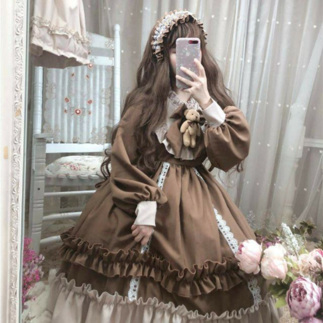 [HÀNG LOẠI 1 CÓ SẴN] Váy / Đầm Lolita Casual OP Nhật Bản - Tặng Cài Nơ Gấu ✨váy đầm công chúa,dự tiệc, tiểu thư,nàng thơ