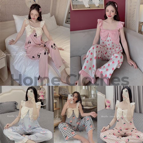 Bộ ngủ lụa latin hai dây siêu xinh ( kèm ảnh thật, video )