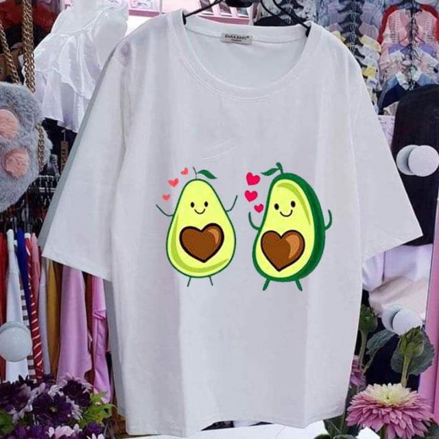 Áo Thun Nữ  FREESHIP  Giảm Ngay 5k Khi Nhập [ AO THUN ] - Áo Thun Nữ Tay Lỡ Hình Quả Bơ Dễ Thương Có Đủ Size