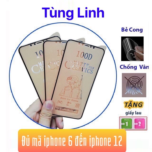 [Xả kho] Cường lực dẻo chống vân tay Iphone 6,6s, 6 plus,7,8 Plus,X, Xs, Xr, Xs Max, 11 Pro, 11 Pro Max, 100D