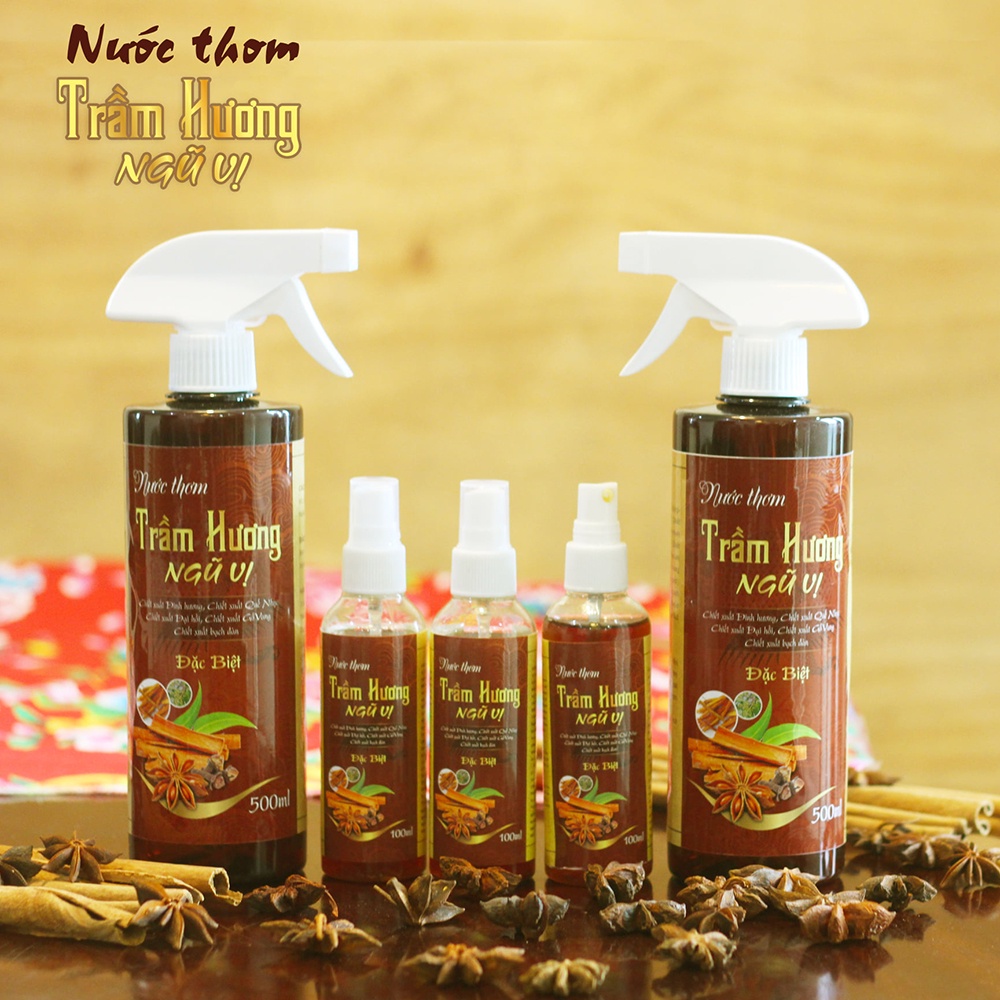 Nước lau ban thờ đồ thờ cúng Nước thơm Trầm hương ngũ vị Bách lộc sạch thơm khử mùi tẩy uế mang lại phong thủy tốt 500ml