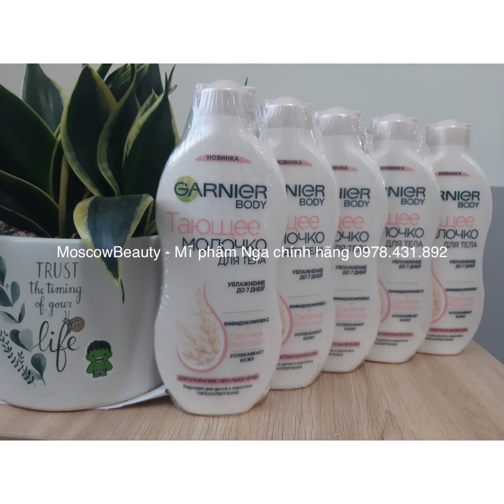 Sữa dưỡng ẩm body Garnier lúa mạch cấp ẩm sâu, hương thơm dễ chịu thư thái