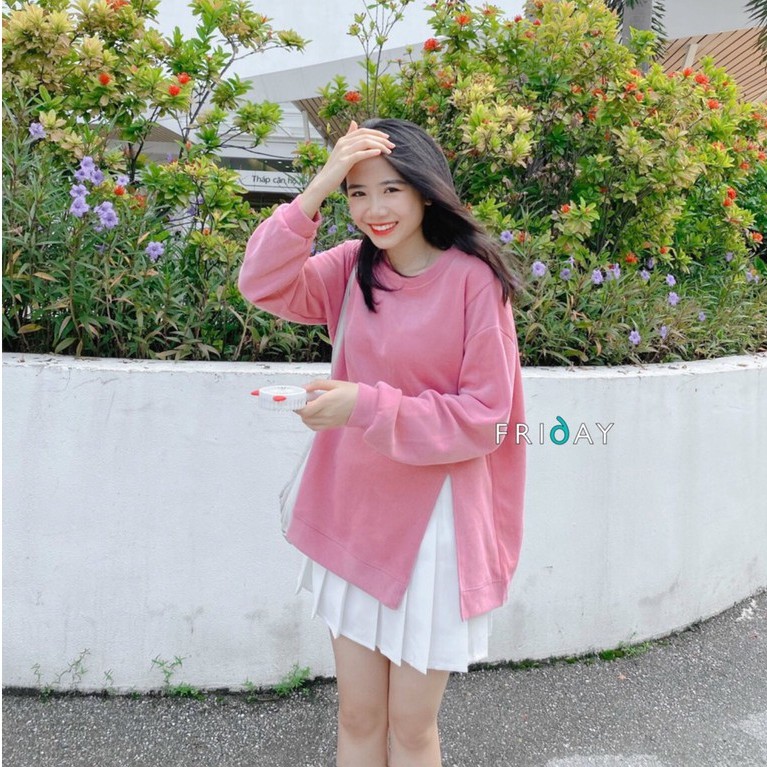 Áo nỉ tăm xẻ bên chất đẹp phong cách Hàn Quốc Fridayshop | BigBuy360 - bigbuy360.vn