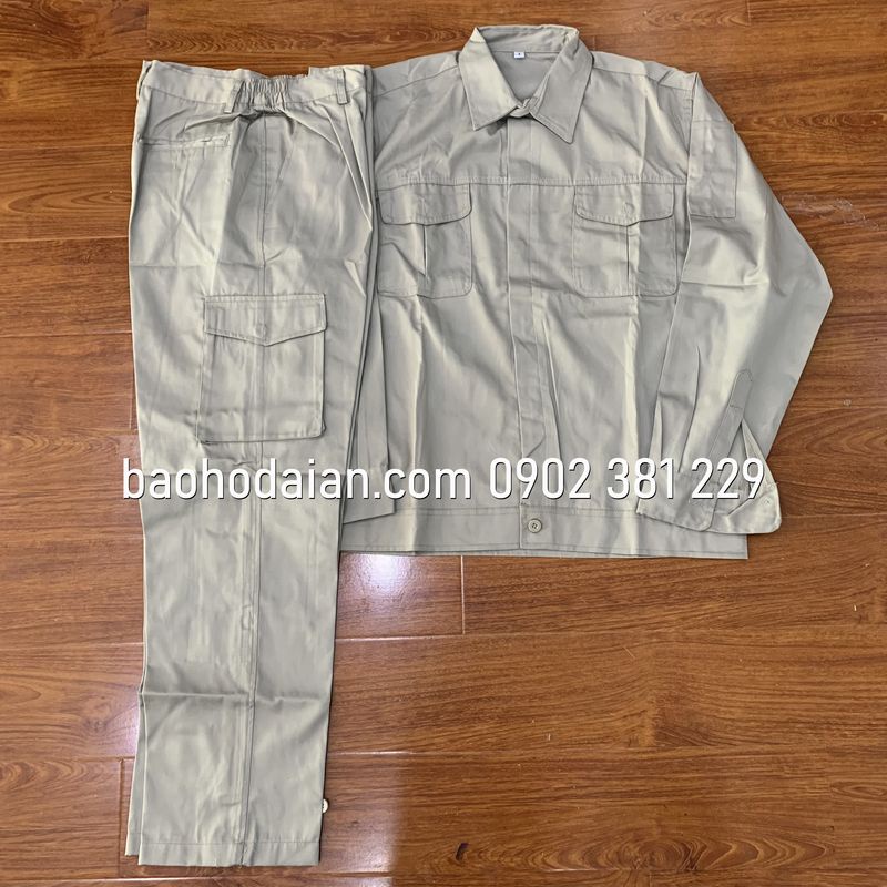 Quần áo kỹ sư, công nhân vải Pangrim túi hộp màu ghi xám - DA01