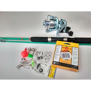 Bộ cần câu máy 2 khúc đặt ruột  kèm máy YOLO KFB 4000 (cối kim loại) và 9 phụ kiện