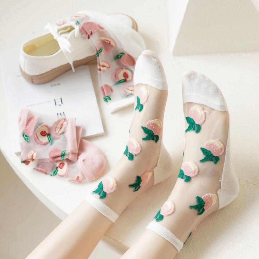 Vớ Lụa Thủy Tinh Trong Suốt Thoáng Khí Thoải Mái Phong Cách Lolita Thời Trang Cho Nữ