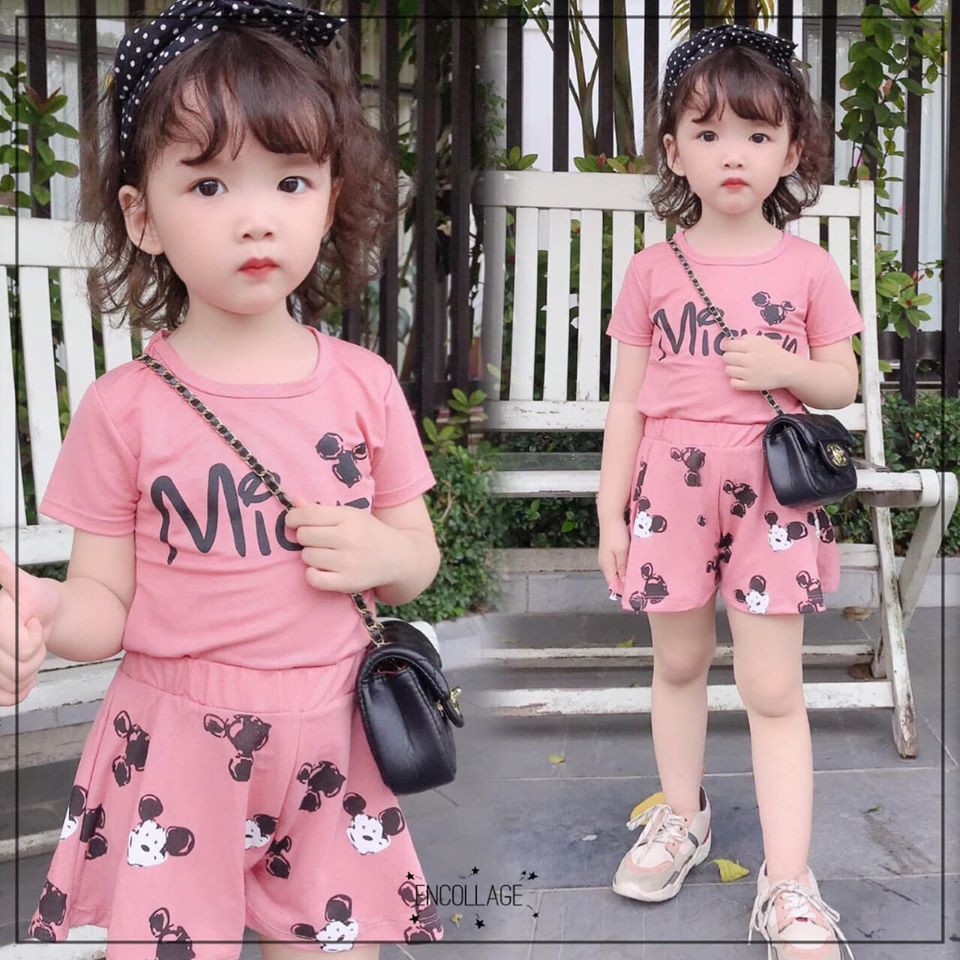 bộ cotton giấy mickey cho bé