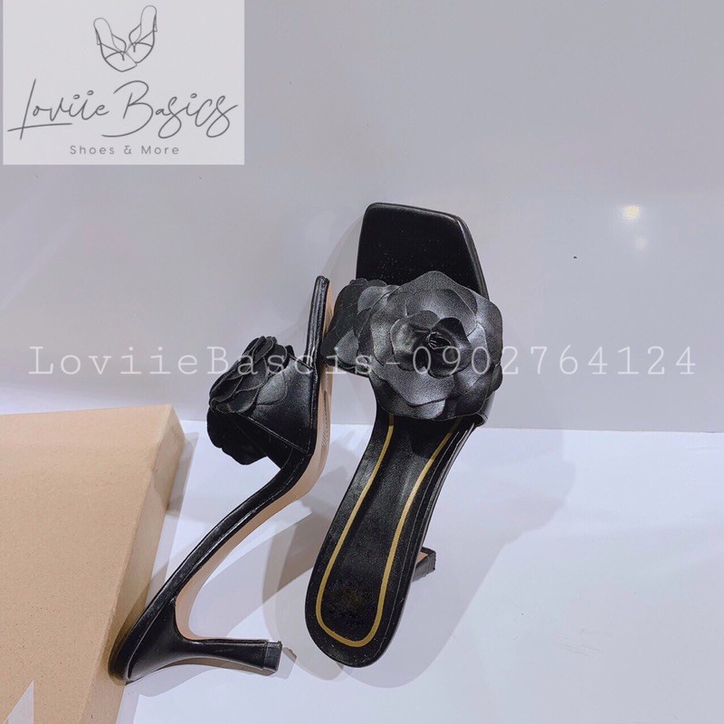 LOVIIE BASICS - DÉP CAO GÓT HOA TRÀ 5 PHÂN -DÉP CAO GÓT QUAI NGANG 5CM - DÉP GUỐC CAO GÓT ĐẾ NHỌN 5P D210443