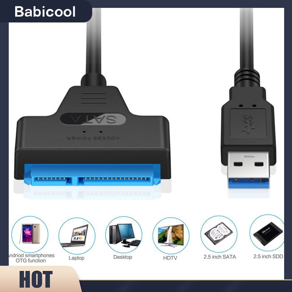 [B-cool]Bộ chuyển đổi cáp đĩa cứng USB 3.0 sang SATA7 + 15pin Ổ cứng SSD 2.5 inch | BigBuy360 - bigbuy360.vn