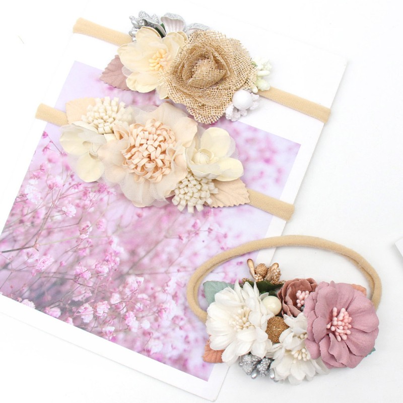 Set 3 Băng Đô Hoa Đáng Yêu Cho Bé Sơ Sinh