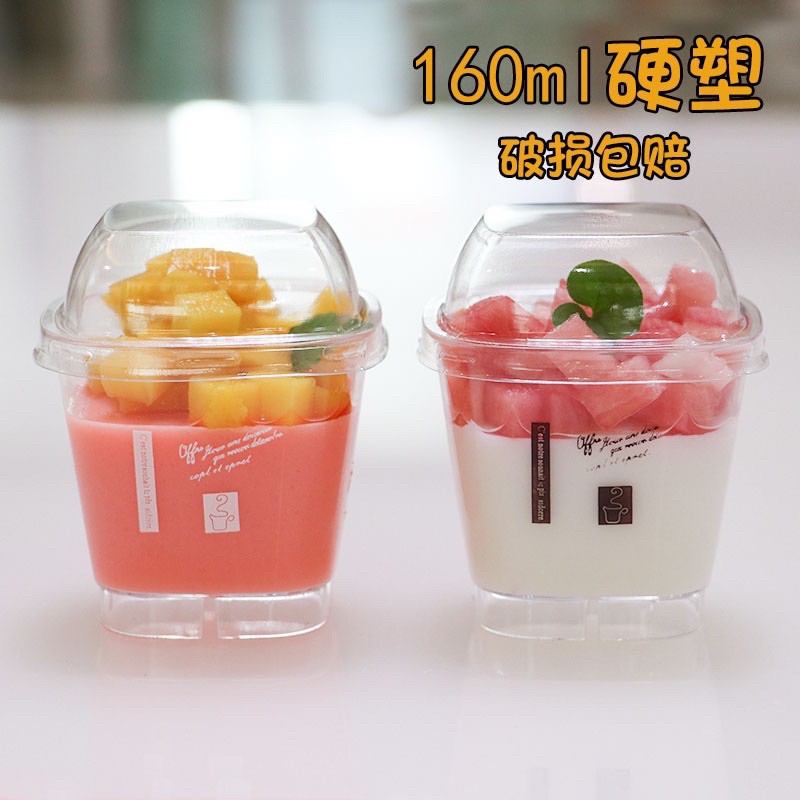 mini pet cốc nhựa hình vuông có nắp sáng tạo các món bánh mousse tiramisu pudding .v.v.v