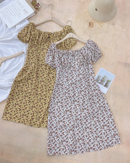 BÁN SỈ VÁY HOA DÚM NGỰC TAY BỒNG DK62 | BigBuy360 - bigbuy360.vn