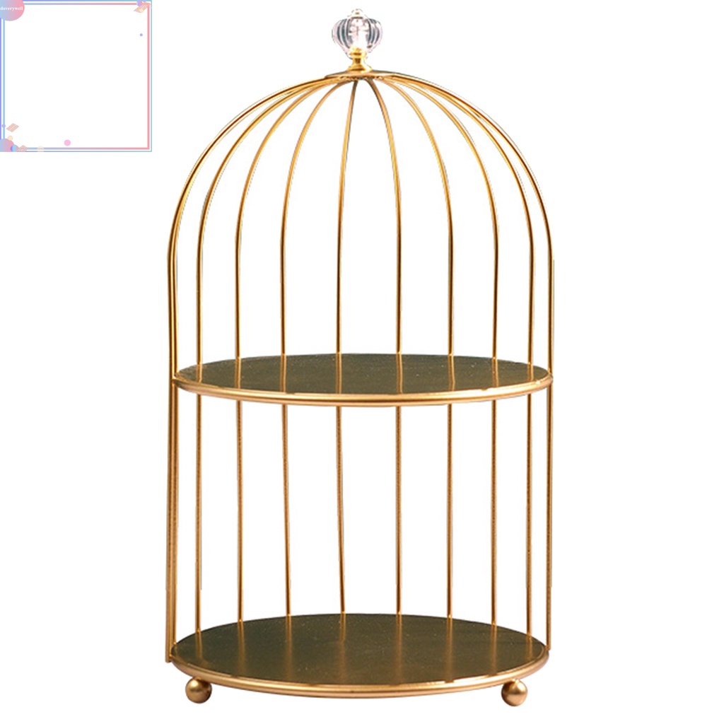 Giá đỡ mỹ phẩm hình lồng chim sáng bóng thanh lịch tiết kiệm không gian