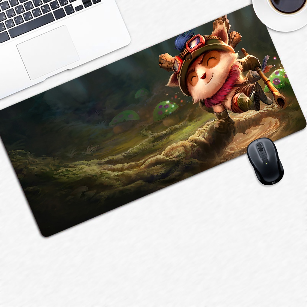 Lót chuột Teemo LOL cỡ lớn 80x30 90x40 - Bàn di chuột tướng Teemo