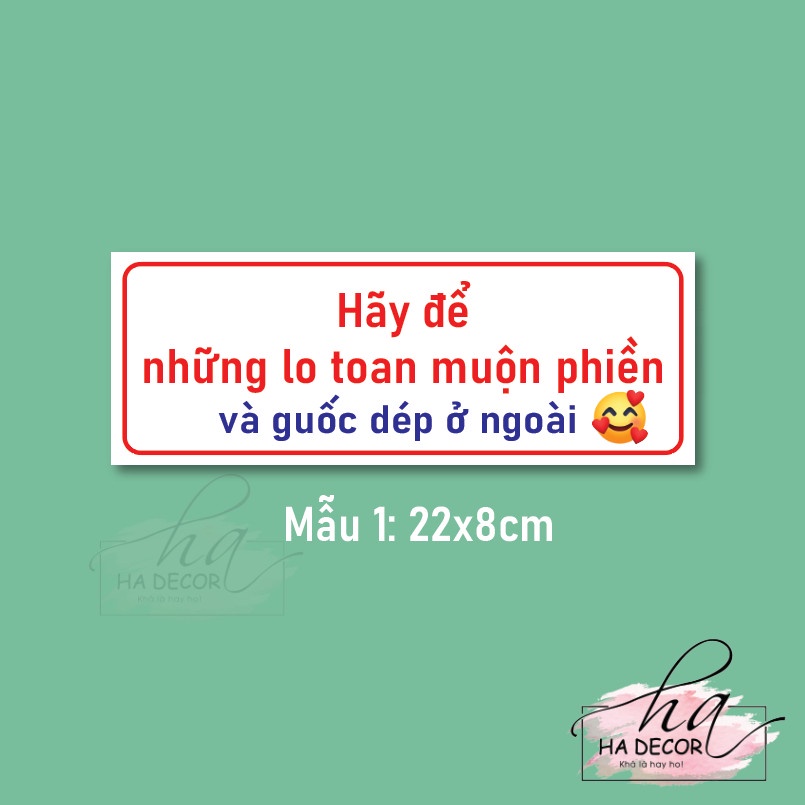 Sticker nhắc nhở bỏ giày dép bên ngoài