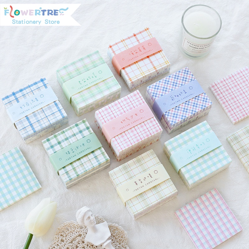 Set 200 tờ giấy ghi chú họa tiết kẻ ô tiện dụng