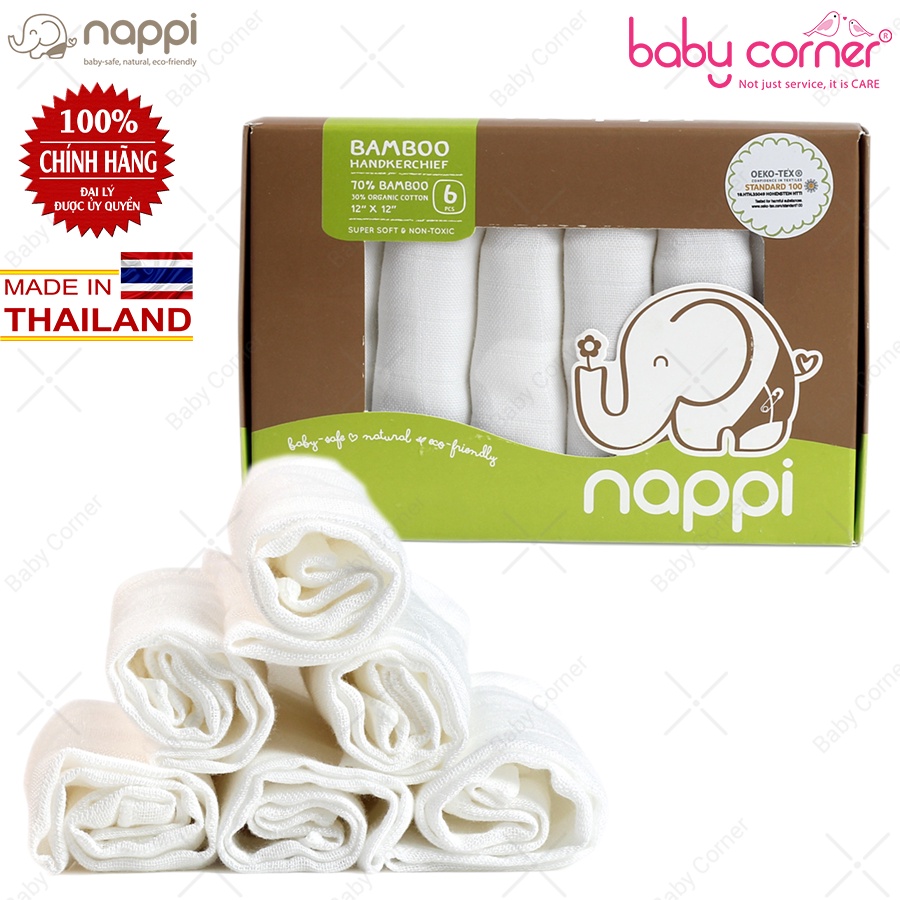 SET 6 KHĂN SỮA SỢI TRE NAPPI CAO CẤP 30X30cm