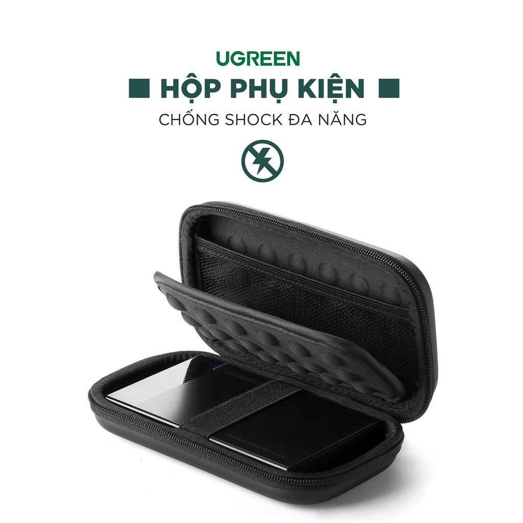 Hôp phụ kiện chống sốc đa năng UGREEN 40707 đựng ổ cứng 2.5&quot;, ổ Flash 16.5x10.3x4.5cm