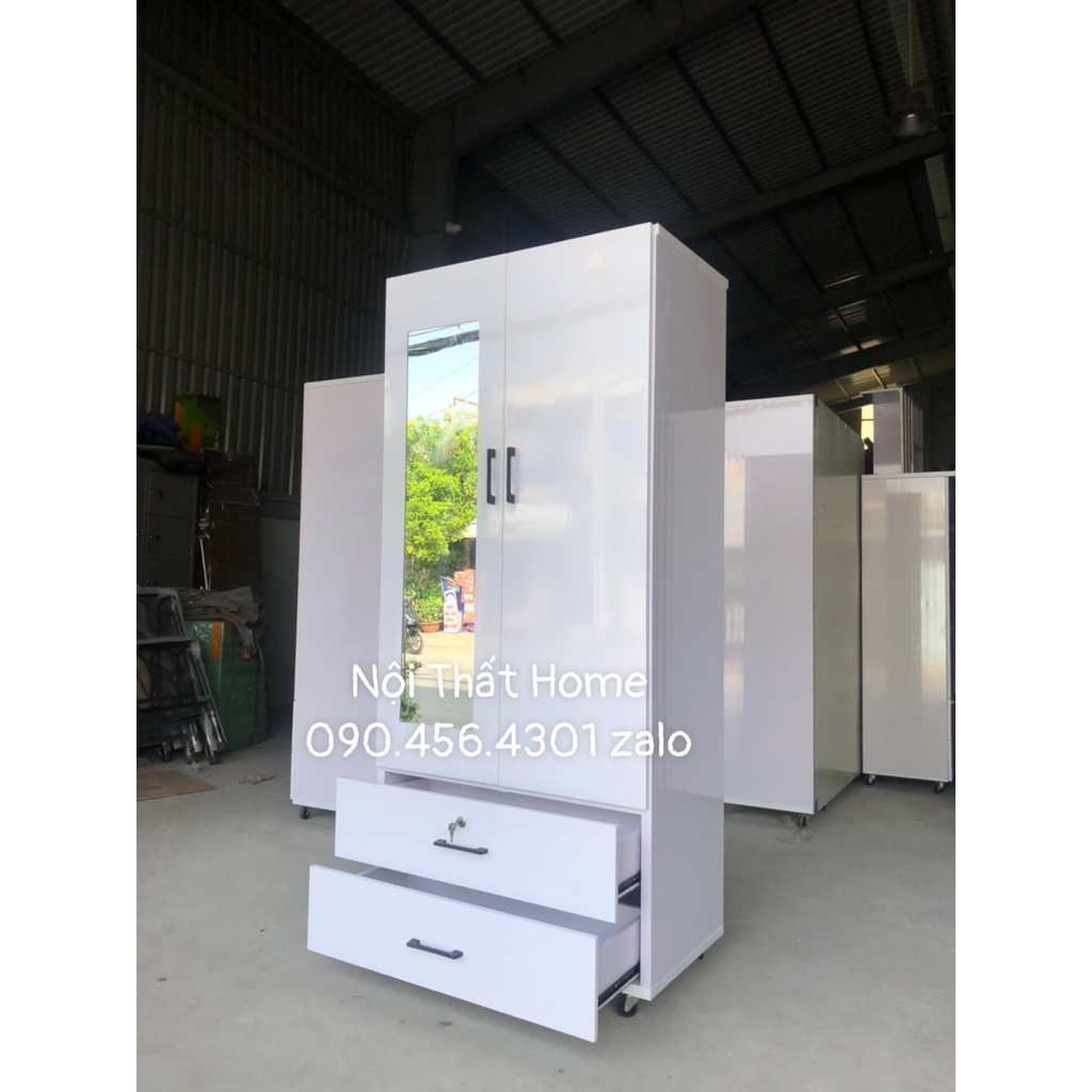 Tủ nhựa đài Loan 2 cánh 1M8 x 1M2 x47CM Có gương ngoài Màu Trắng Giá tại xưởng