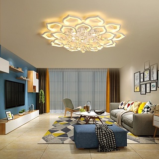 Đèn ốp trần hoa sen có 3 chế độ đổi màu ánh sáng,remote từ xa trang trí phòng khách hiện đại