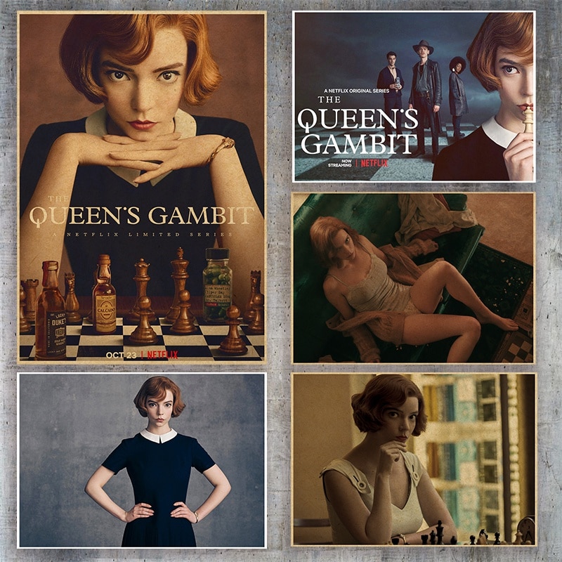 Nữ Hoàng Gambit Poster Anya Taylor-Joy TV Series Retro Giấy Kraft Tường Vintage Poster Trang Trí Tra