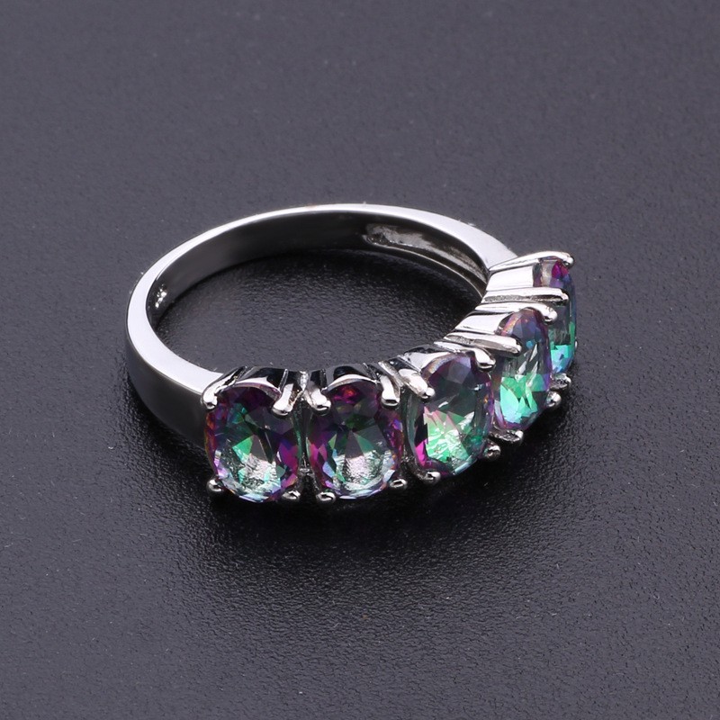 Nhẫn đính đá Zircon màu sắc thời trang ấn tượng