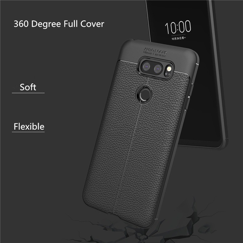 Ốp lưng vân da đen LG V30