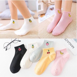 Set 5 đôi Tất vớ trái cây cổ thấp loại dày