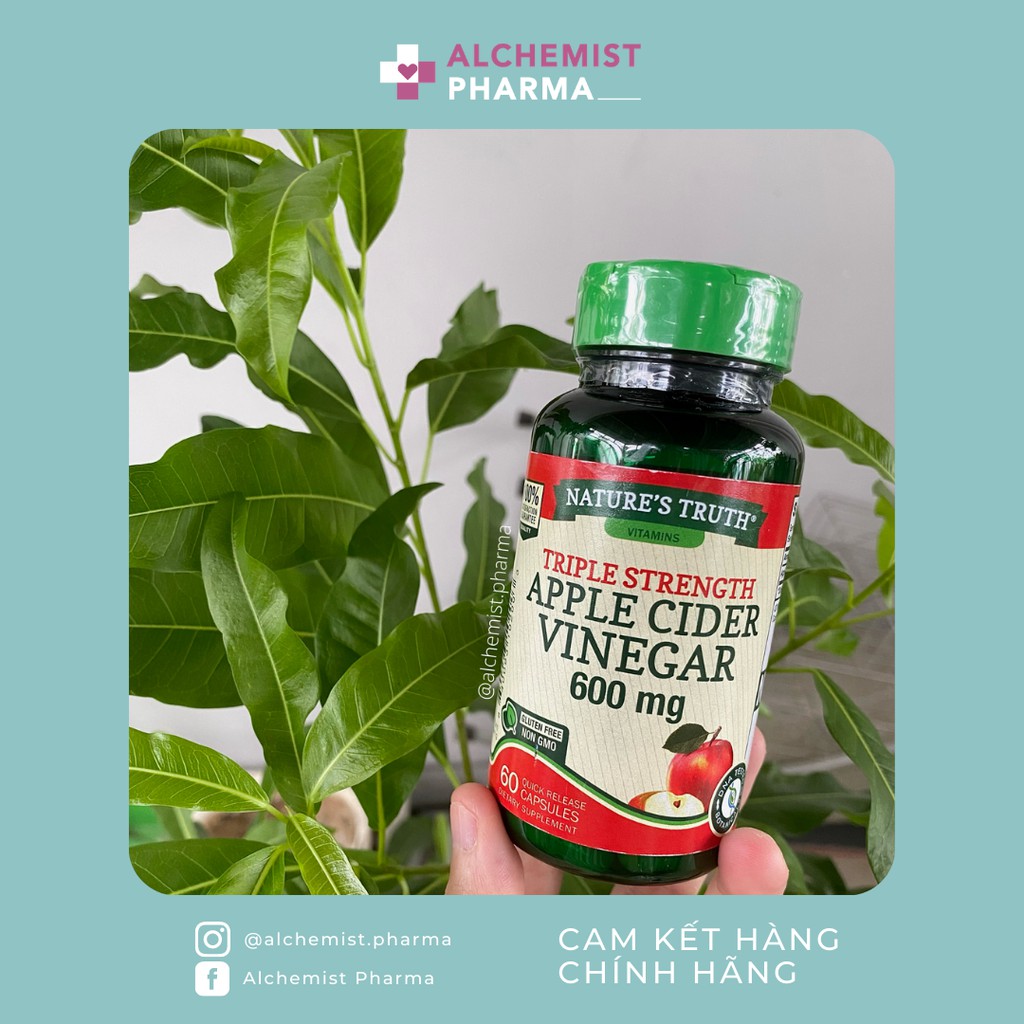 VIÊN UỐNG GIẤM TÁO NATURE'S TRUTH APPLE CIDER GIẢM CÂN, ĐỐT MỠ THỪA MỸ 60 VIÊN | Thế Giới Skin Care